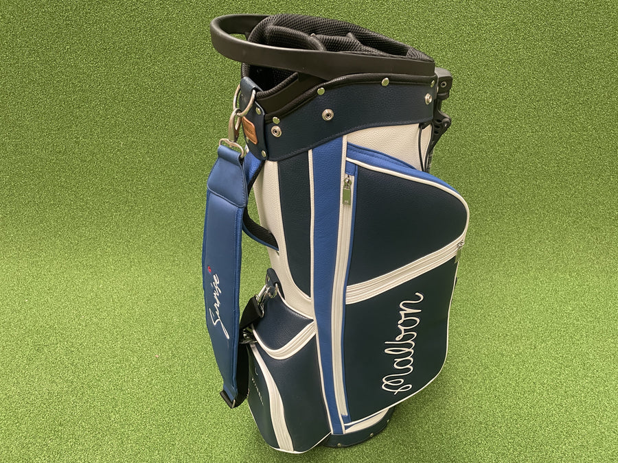 Malbon Blue/White Leather 4-Way Stand Bag (USED) - front view