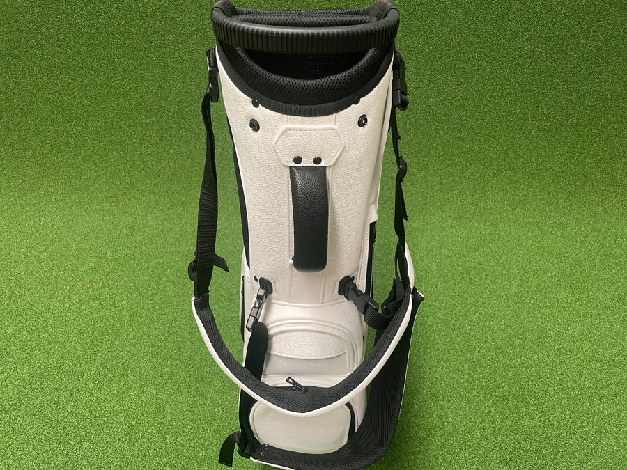 Premium White Leather 5-Way Stand Bag (LIKE NEW) - side view