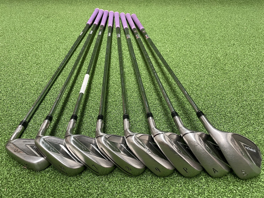 2022 TaylorMade Stealth 5-9, PW, AW, SW Iron Set - clubface