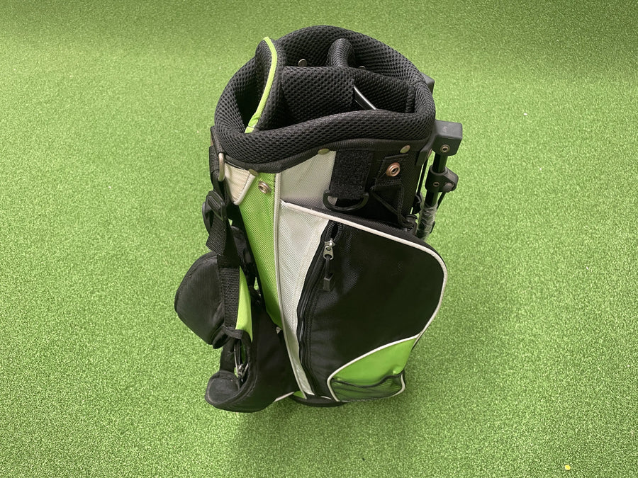 Black/Green Junior 6-9 5-Way Stand Bag (LIKE NEW) - front view