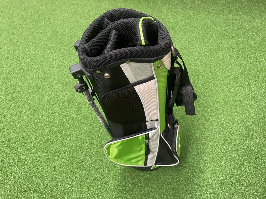 Black/Green Junior 6-9 5-Way Stand Bag (LIKE NEW) - top divider