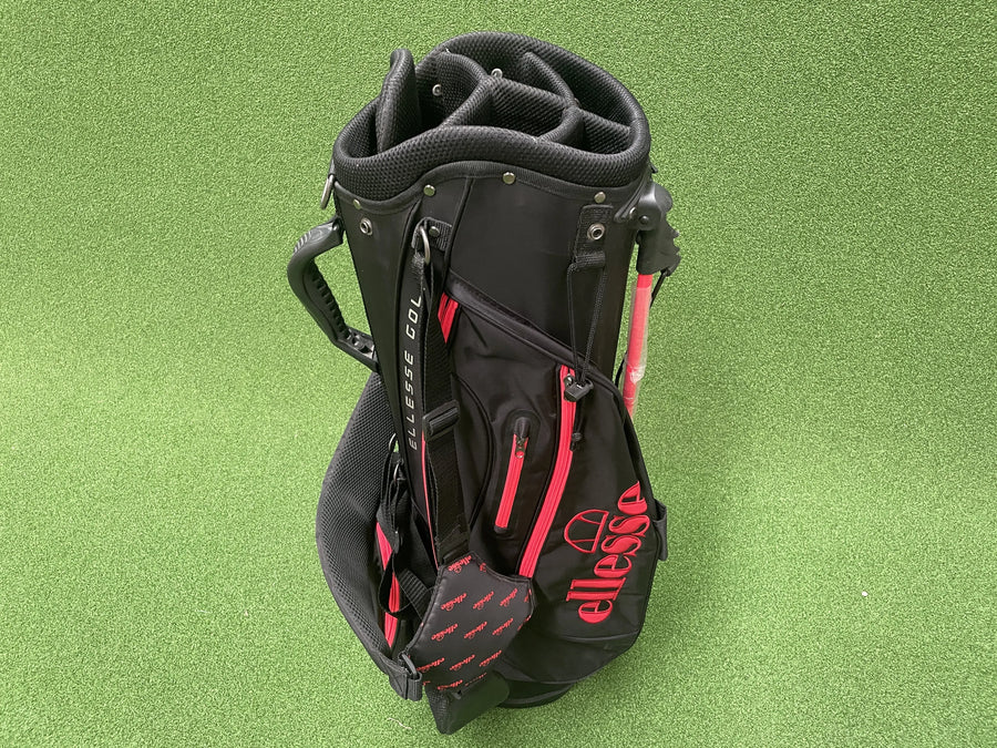 Ellesse Black/Red 6-Way Stand Bag (LIKE NEW) - front view