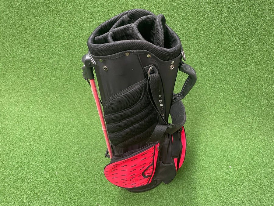 Ellesse Black/Red 6-Way Stand Bag (LIKE NEW) - top divider