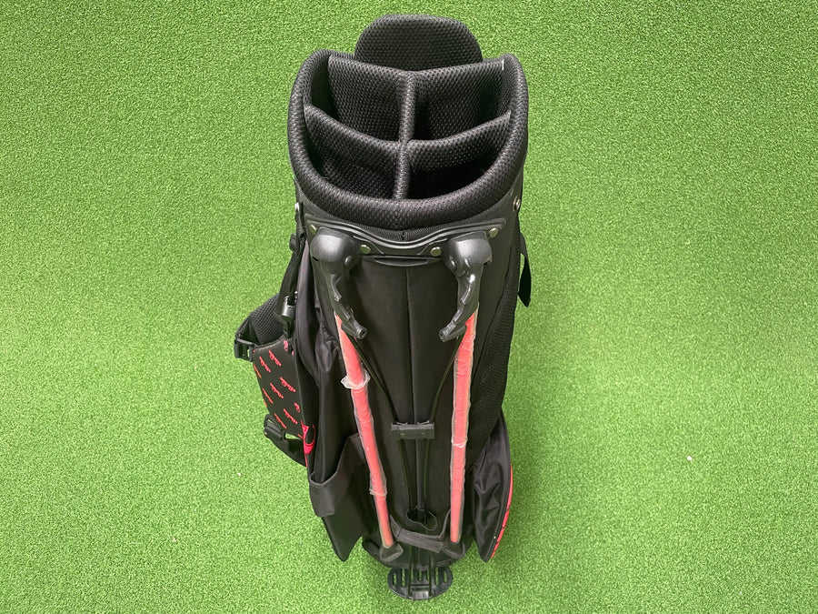Ellesse Black/Red 6-Way Stand Bag (LIKE NEW) - pockets
