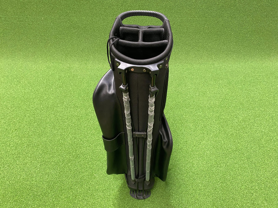 Robin Black Leather 4-Way Stand Bag (LIKE NEW) - pockets