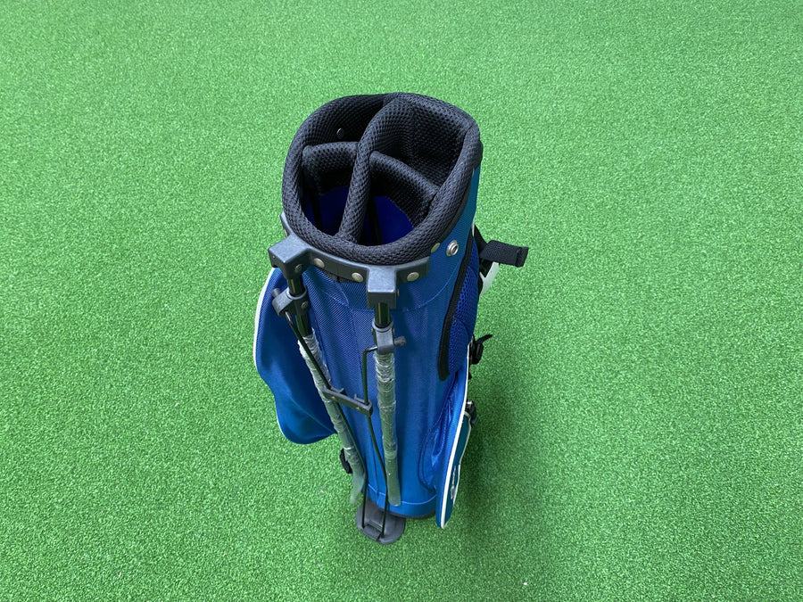 Junior-Pro Blue/White 5-Way Stand Bag (LIKE NEW) - back view