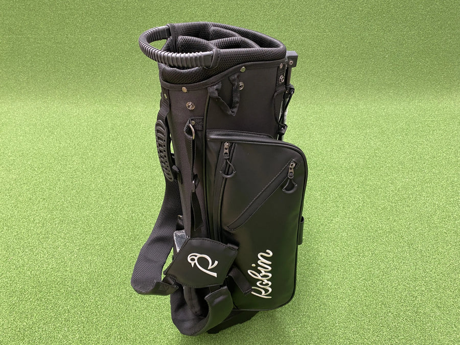 Robin Black Leather 4-Way Stand Bag (LIKE NEW) - front view