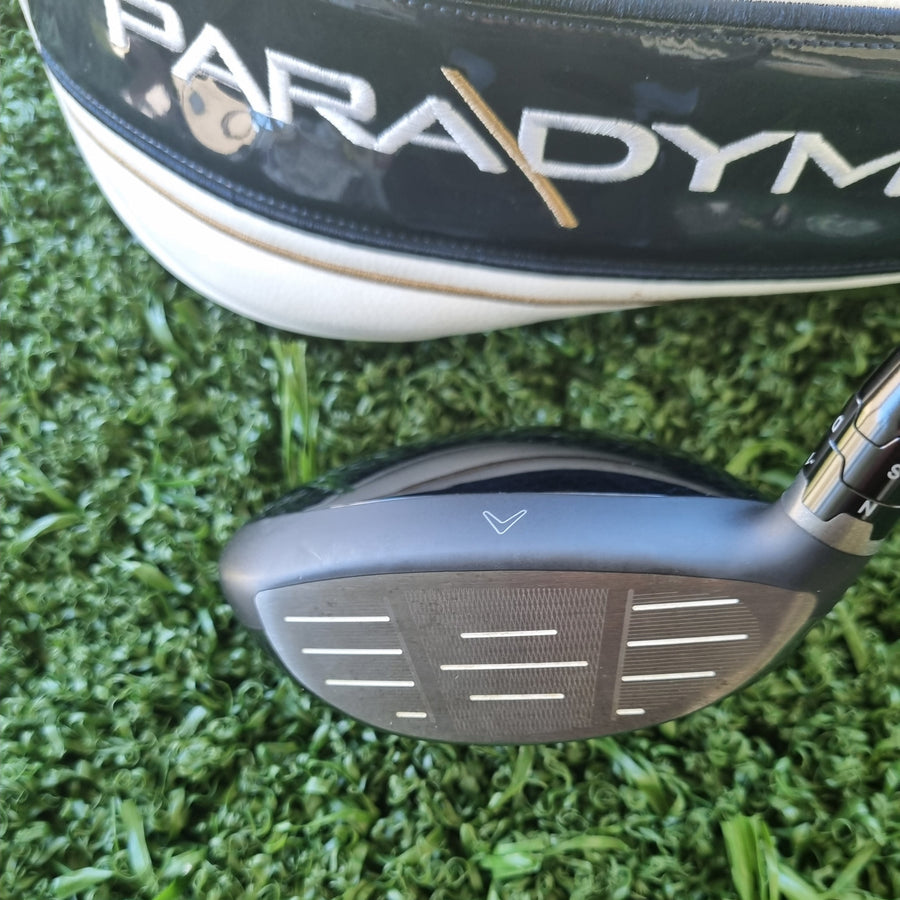 Callaway Paradym Fairway Wood #3 Stiff Right Handed (USED) - address view with headcover