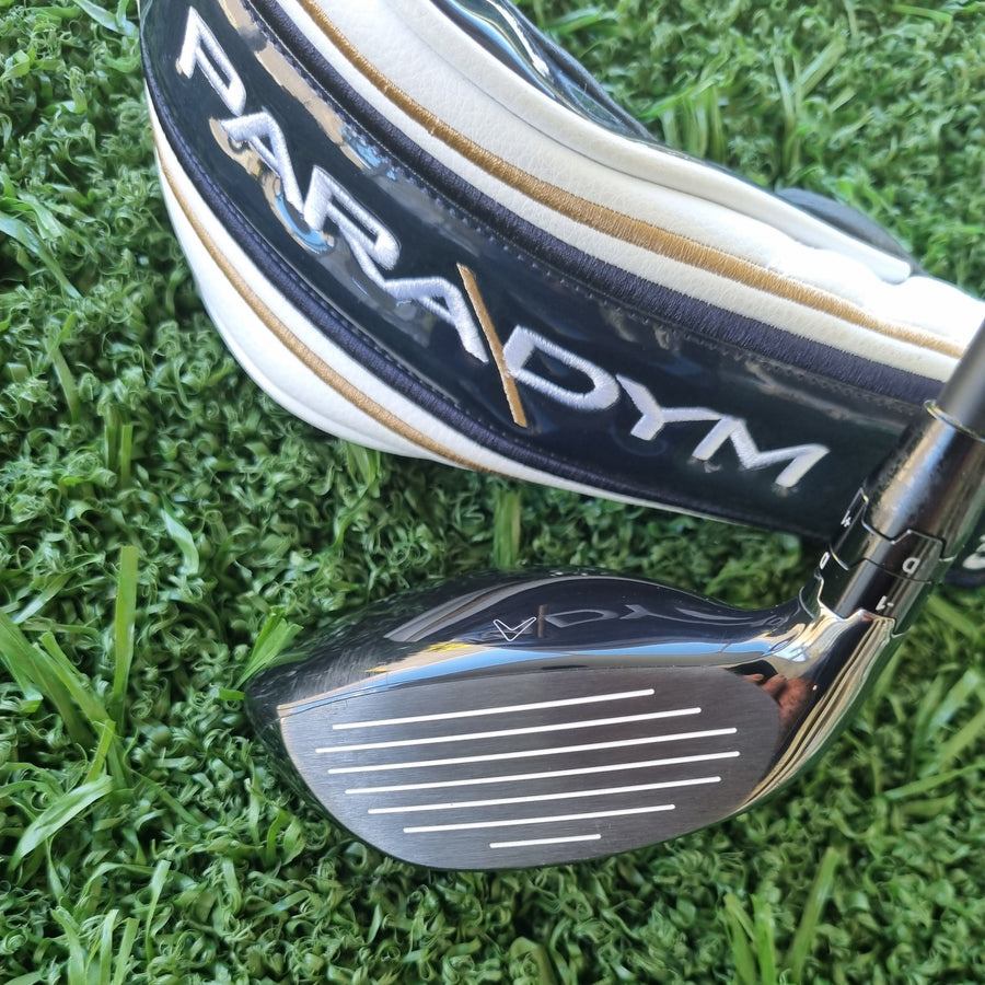 Callaway Paradym X Hybrid #3 Stiff Right Handed (USED) - address view with headcover